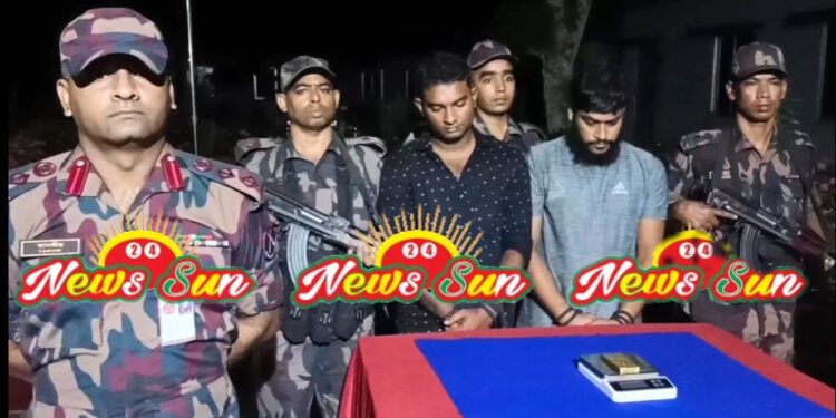 বেনাপোলের পুটখালী সীমান্ত থেকে প্রাইভেট কারসহ ১ কেজি ৬০ গ্রাম স্বর্ণসহ আটক ২