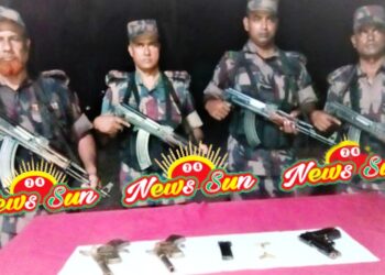 শার্শার অগ্রভুলাট সীমান্তে বিজিবির অভিযানে  অস্ত্র-গুলি উদ্ধার