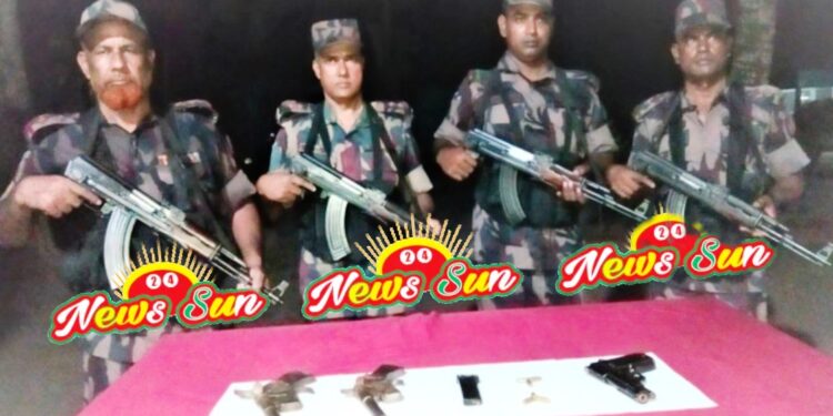 শার্শার অগ্রভুলাট সীমান্তে বিজিবির অভিযানে অস্ত্র-গুলি উদ্ধার