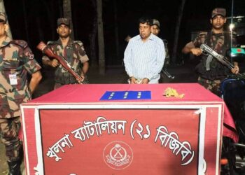 শার্শার গোগা সীমান্তে ৯ পিচ স্বর্ণের বারসহ এক পাচারকারী আটক