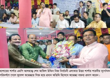 আমরা প্রধানমন্ত্রী শেখ হাসিনার অসাম্প্রদায়িক চেতনায় উজ্জ্বীবিত হয়ে বঙ্গবন্ধুর সম্প্রীতির বাংলাদেশ গড়বো………………………………… বেনাপোল পাটবাড়ি আশ্রমে আলহাজ¦ শেখ আফিল উদ্দিন এমপি