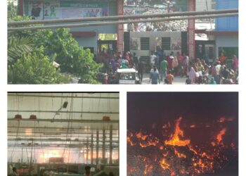 শার্শায় আফিল জুট  মিলে  ভয়াবহ অগ্নিকান্ড কোটি টাকার ক্ষয়ক্ষতি  আহত ১