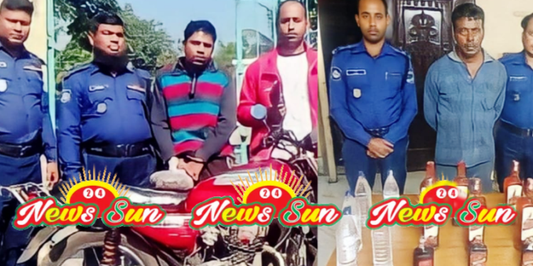 বেনাপোল পোর্ট থানার অভিযানে মাদক সহ আটক ৩