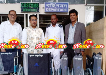 প্রতিবন্ধী যাত্রীদের সেবায় ৫টি  হুইল চেয়ার উপহার দিলেন সুলতান মাহমুদ বিপুল
