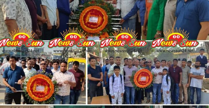 ৭ই মার্চ উপলক্ষে ঝিকরগাছায় বঙ্গবন্ধুর প্রতিকৃতিতে স্বেচ্ছাসেবক লীগের শ্রদ্ধা