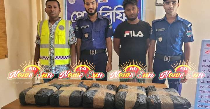বেনাপোল পোর্ট থানা পুলিশের অভিযানে   ১০ কেজি গাঁজাসহ এক মাদক ব্যবসায়ী আটক