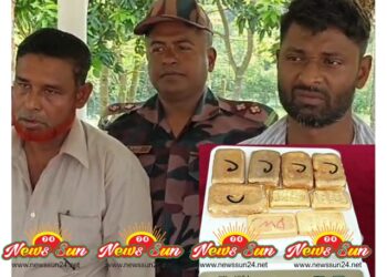 বেনাপোল সীমান্তে ২ কেজি ৩০০ গ্রাম স্বর্ণসহ দুই পাচারকারী আটক