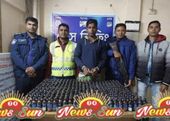 বেনাপোলে পুলিশের সাঁড়াশি অভিযানে ৩৫৫ বোতল ফেন্সিডিলসহ এক মাদক ব্যবসায়ী আটক