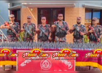 বেনাপোল সীমান্তে বিজিবির অভিযানে  বিপুল পরিমাণ ফেন্সিডিল উদ্ধার