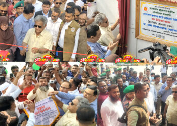 বেনাপোল কার্গো ভেহিক্যাল টার্মিনাল উদ্বোধন করলেন নৌ-পরিবহন মন্ত্রণালয়ের উপদেস্টা সাখাওয়াত হোসেন।