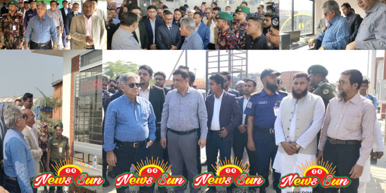 বেনাপোল স্থলবন্দর পরিদর্শন করলেন নৌ-পরিবহন মন্ত্রণালয়ের উপদেস্টা সাখাওয়াত হোসেন।