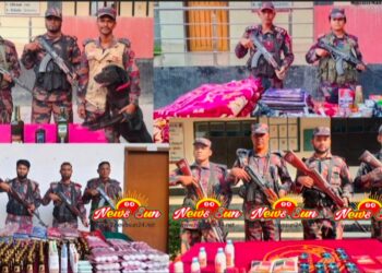 বেনাপোল সীমান্তে ৪৯ বিজিবি অভিযানে বিদেশী মদ,ও ভারতীয় পণ্য জব্দ