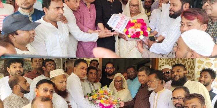 বিএনপির কেন্দ্রীয় কমিটির ভাইস-চেয়ারম্যান নার্গিস বেগম কে ফুল দিয়ে শুভেচ্ছা জানালেন শার্শা উপজেলা বিএনপি 