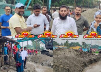 বেনাপোল স্থলবন্দরের পানি নিষ্কাশনের ব্যবস্থা না থাকায়’ ভারী বর্ষার কারণে বিভিন্ন স্থান পানিতে ডুবে আছে”