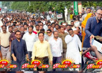 বেনাপোলে বিএনপির ৩১ দফা বাস্তবায়ন কার্যক্রমে ধানের শীষের এক বিশাল মিছিল ও লিফলেট বিতরণ