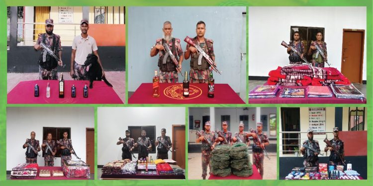 বেনাপোলে বিজিবির অভিযানে মাদকদ্রব্য ও চোরাচালান পণ্য আটক