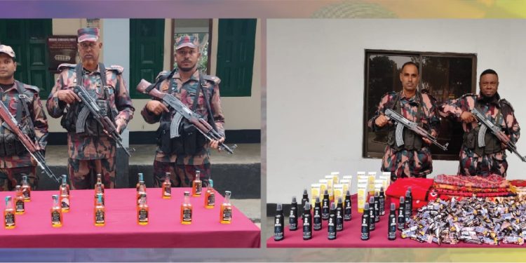 বেনাপোলে বিজিবির অভিযানে ভারতীয় মাদকদ্রব্য ও চোরাচালান পণ্য জব্দ