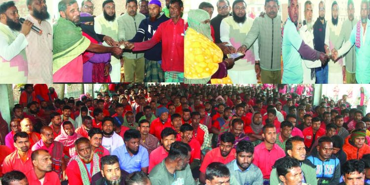 বেনাপোল স্থলবন্দর হ্যান্ডেলিং শ্রমিক ইউনিয়ন ৯২৫ এর মাসিক মিটিংয়ে দুই জন মৃত ও ৯ জন সাধারণ শ্রমিককে বিদায় সংবর্ধনা