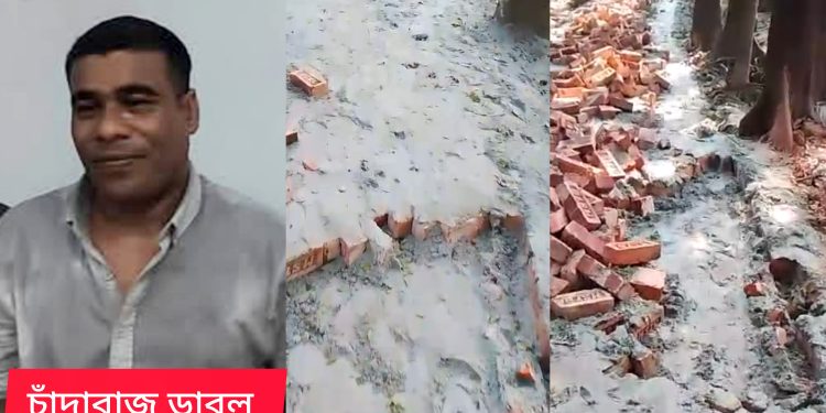 চাঁদা না দেওয়াই” শার্শার জিরনগাছা গ্রামের নতুন ইটের সলিং রাস্তা উঠিয়ে ফেলার অভিযোগ