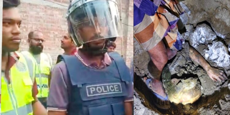 শার্শায় ঘরের মেঝে খুঁড়ে যুবকের অর্ধগলিত লাশ উদ্ধার, নারীসহ আটক ৪