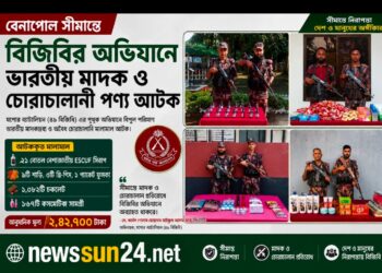 বেনাপোল সীমান্তে বিজিবির অভিযানে ভারতীয় মাদক ও চোরাচালানী পণ্য আটক