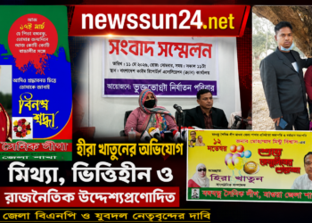 হীরা খাতুনের অভিযোগ মিথ্যা, ভিত্তিহীন ও রাজনৈতিক উদ্দেশ্যপ্রণোদিত — যশোর জেলা বিএনপি ও যুবদল নেতৃবৃন্দ