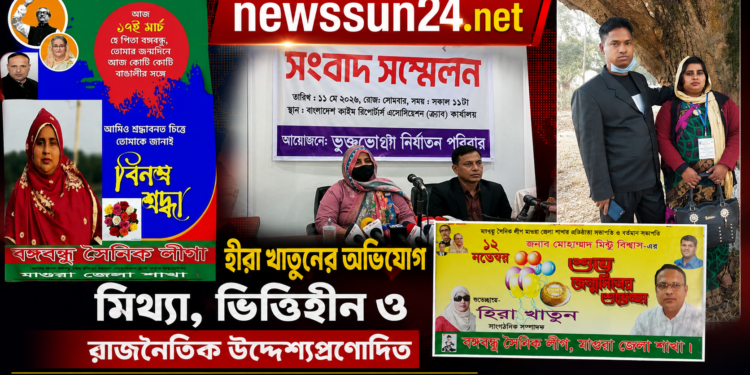 হীরা খাতুনের অভিযোগ মিথ্যা, ভিত্তিহীন ও রাজনৈতিক উদ্দেশ্যপ্রণোদিত — যশোর জেলা বিএনপি ও যুবদল নেতৃবৃন্দ