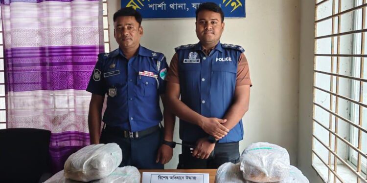 শার্শায় পুলিশের বিশেষ অভিযানে ১২ কেজি গাঁজা উদ্ধার, পালিয়ে গেল মাদক কারবারিরা