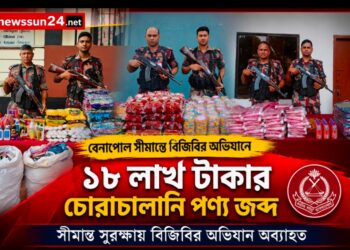 বেনাপোল সীমান্তে বিজিবির অভিযানে ১৮ লাখ টাকার চোরাচালানি পণ্য জব্দ